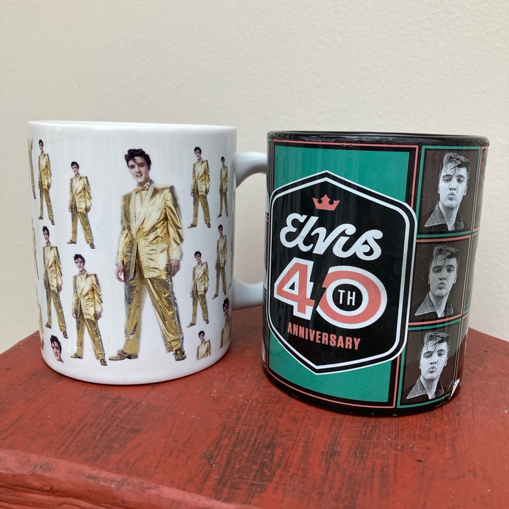 Two Retro Elvis Mugs